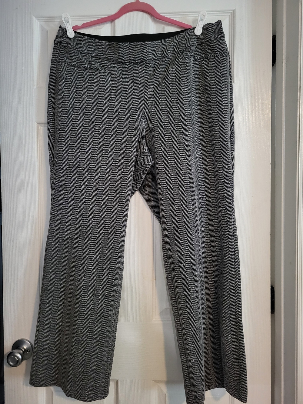Lane Bryant Classic Gray Herringbone Wide-Leg Pants - Women